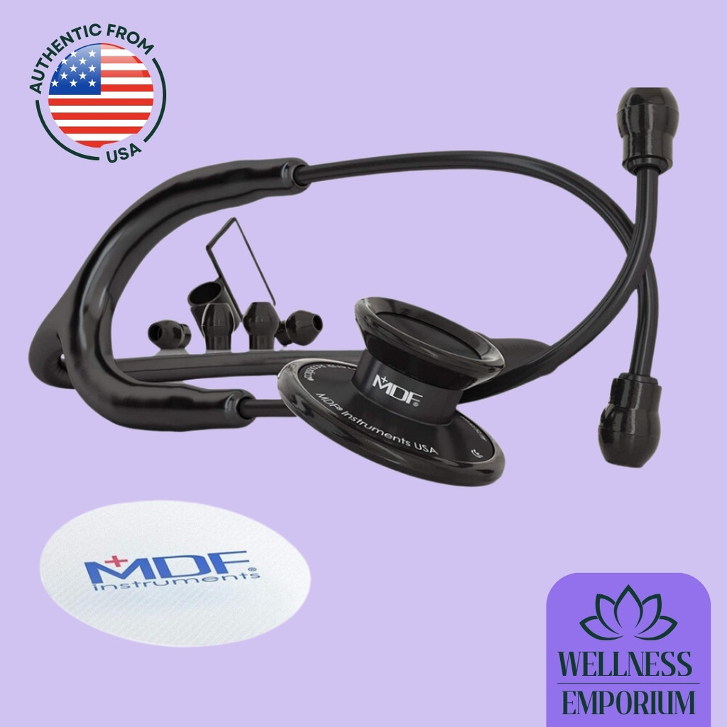 MDF Acoustica Lightweight Stethoscope Adult Black 1 Count Model MDF ...