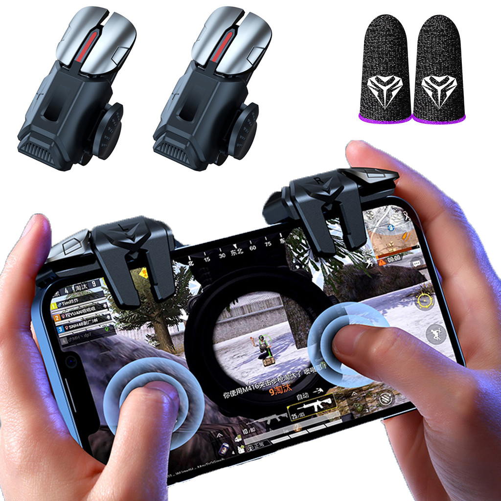 G21 Mobile Phone Game Trigger Gamepad Joystick 6-Finger Aim Shooting L1 ...
