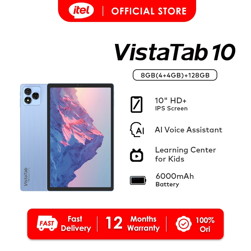 Itel VistaTab 10 4GB 128GB 10 1 HD IPS Screen Dual Speakers AI