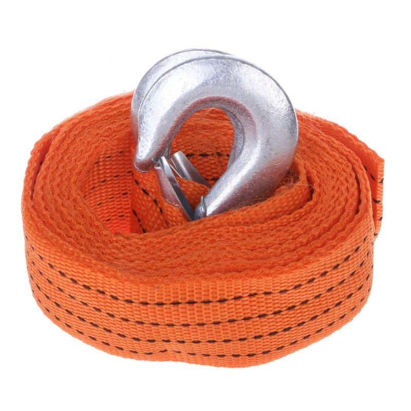 Car 4M 3 Ton Tow Towing Pull Rope Strap Hooks Heavy Duty Road Recovery ...