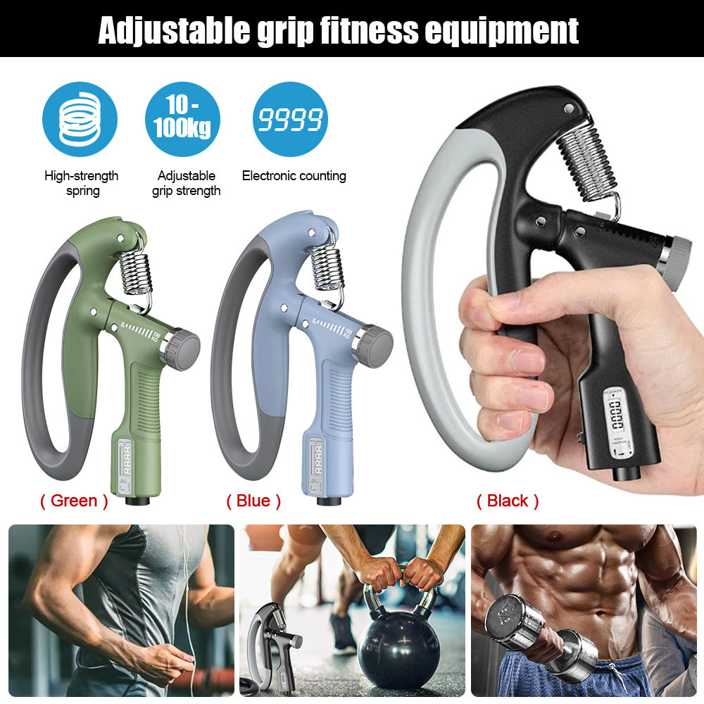 10-100Kg Silicon Adjustable Gripster Hand Grip Strengthener Gym Fitness ...