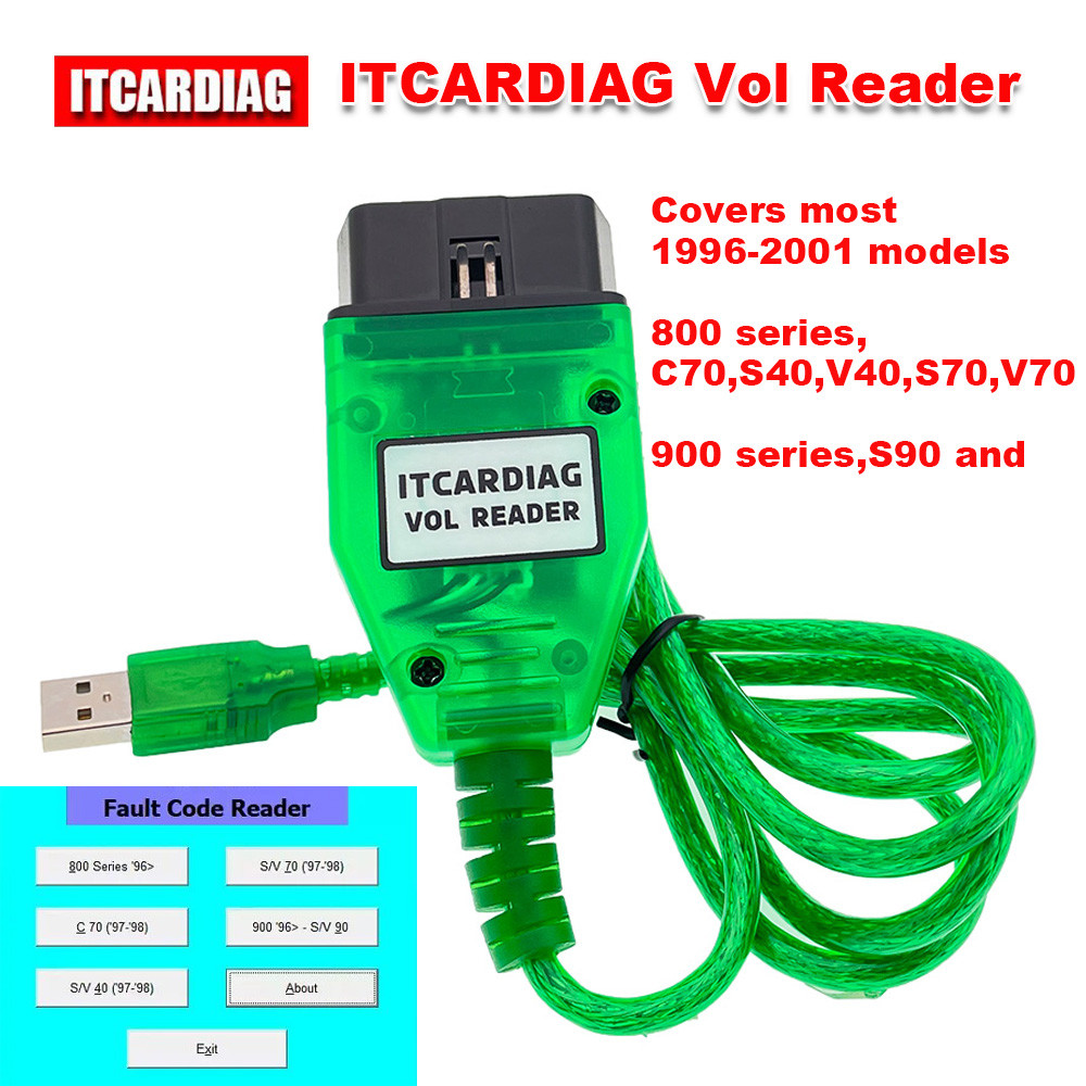유ITCARDIAG Vol Reader Code Scanner for Volvo 800 900 Series C70 S40 V40 ...