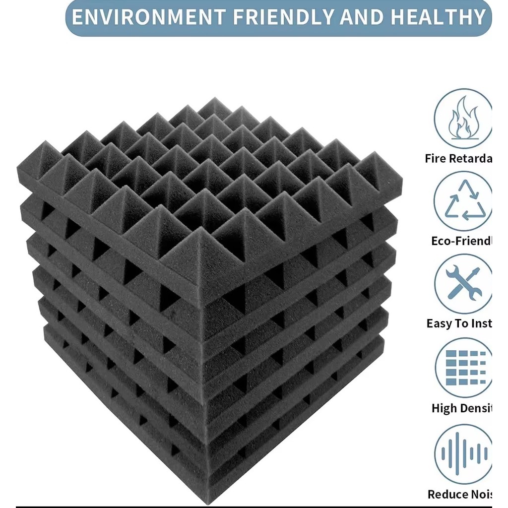 30*30*5cm sound proof wall foam for recording Padding Foam Panels ...