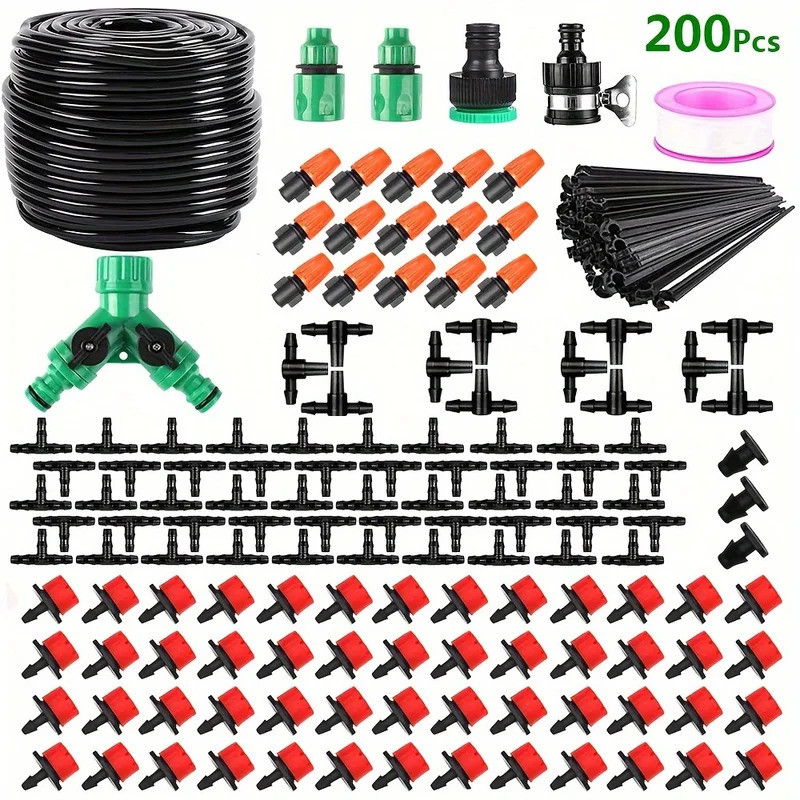 50M Irrigation System Drip Kit, DIY Saving Water Garden Watering System ...