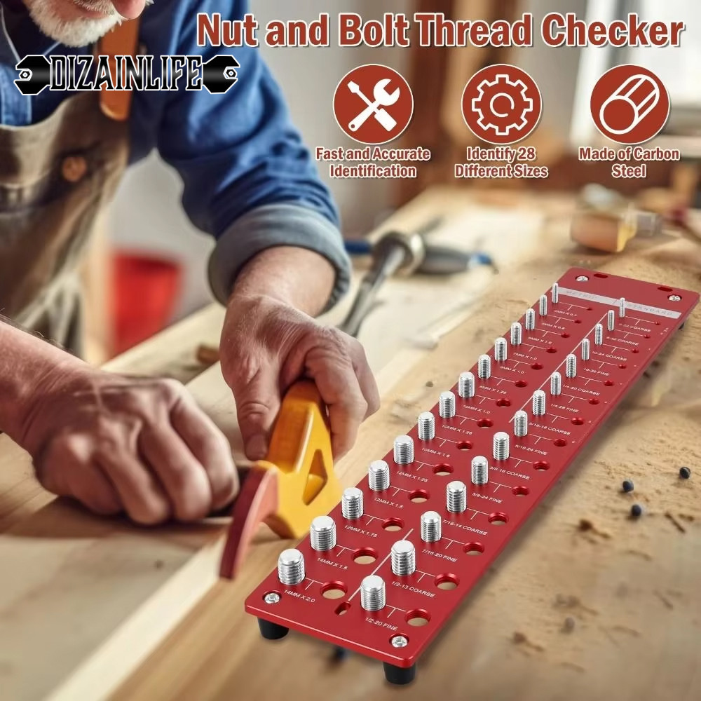 Nut Bolt Thread Checker Bolt Nut Identifier Gauge with Inch Centimeter ...