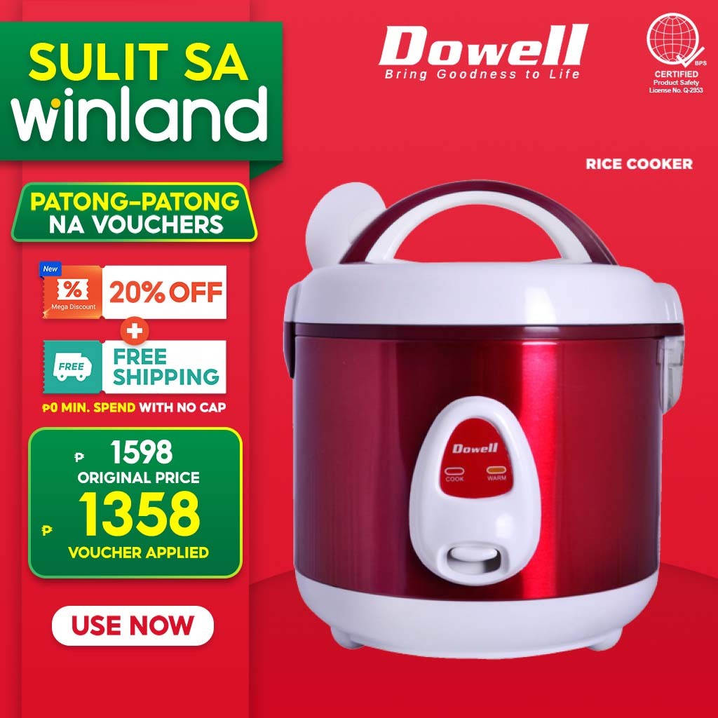 Dowell by Winland 1.0L Jar Type Rice Cooker serves 5 cups with steamer ...