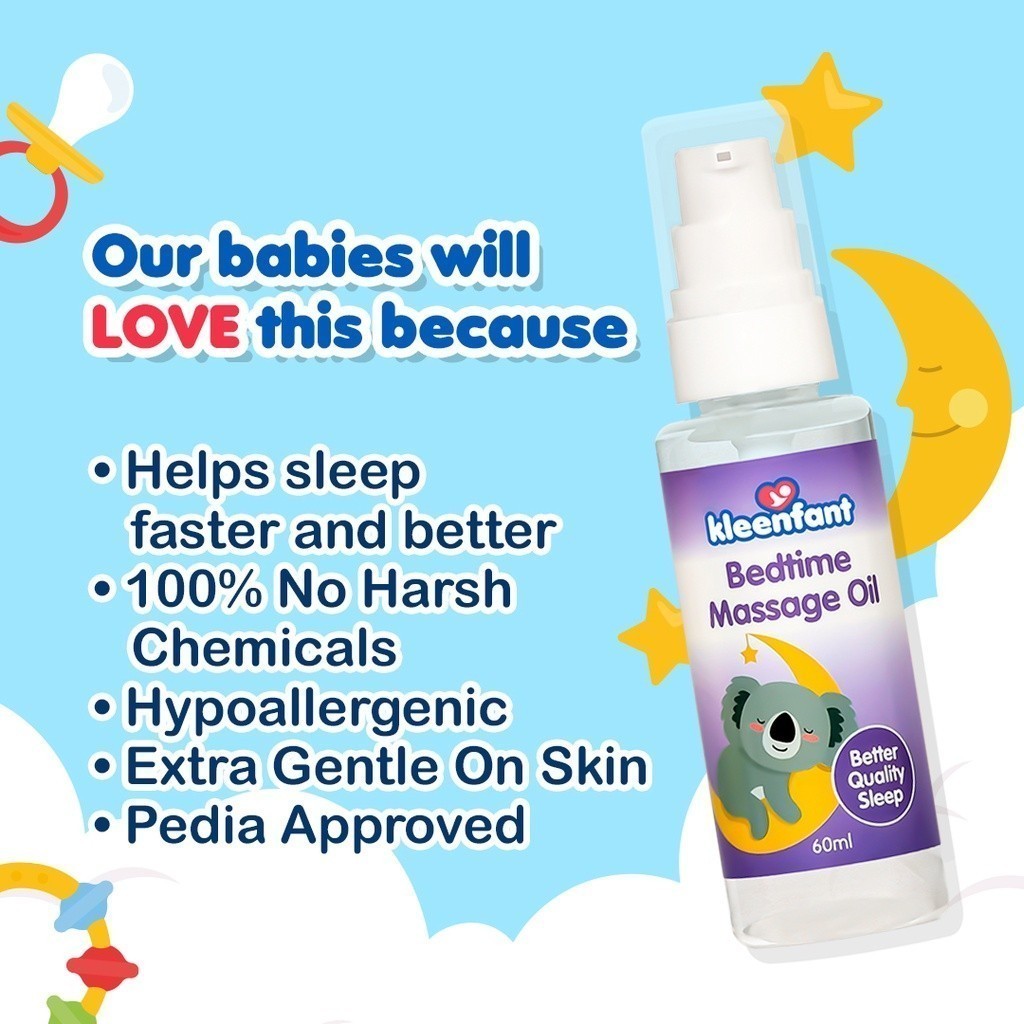 Product image Kleenfant Bedtime Massage Oil (60ml) Tiny Bottle Lavender Scent SleepTime Skincare Remedies for Baby 2