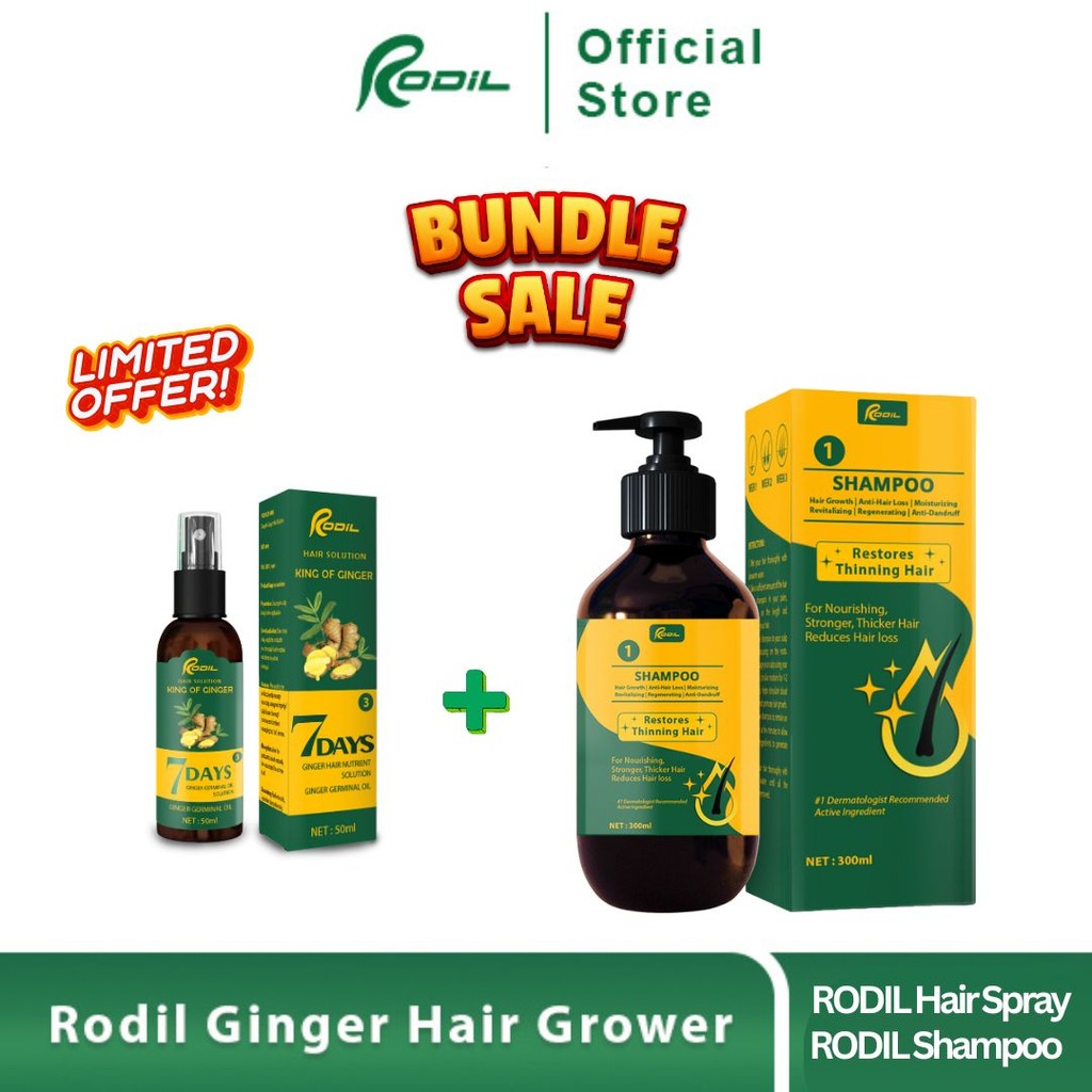 RODIL King of Ginger Hair Grower Hair Spray & Shampoo Anti Hairloss ...