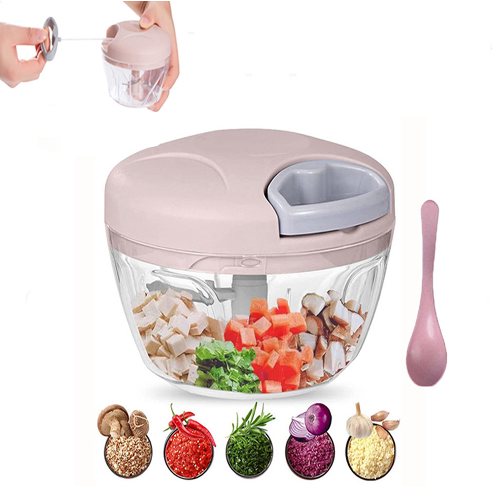 500900ml Garlic Chopper 3 Blades Manual Garlic Puller Meat Grinder ...