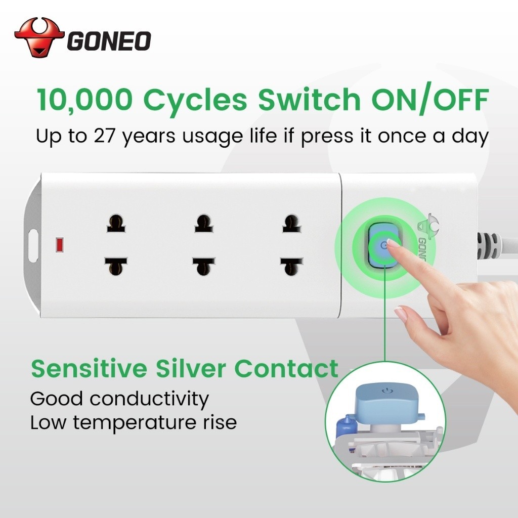 Bull Extension Socket V Series V1030 300cm Cable 3 Outlets 2500w 10a ...
