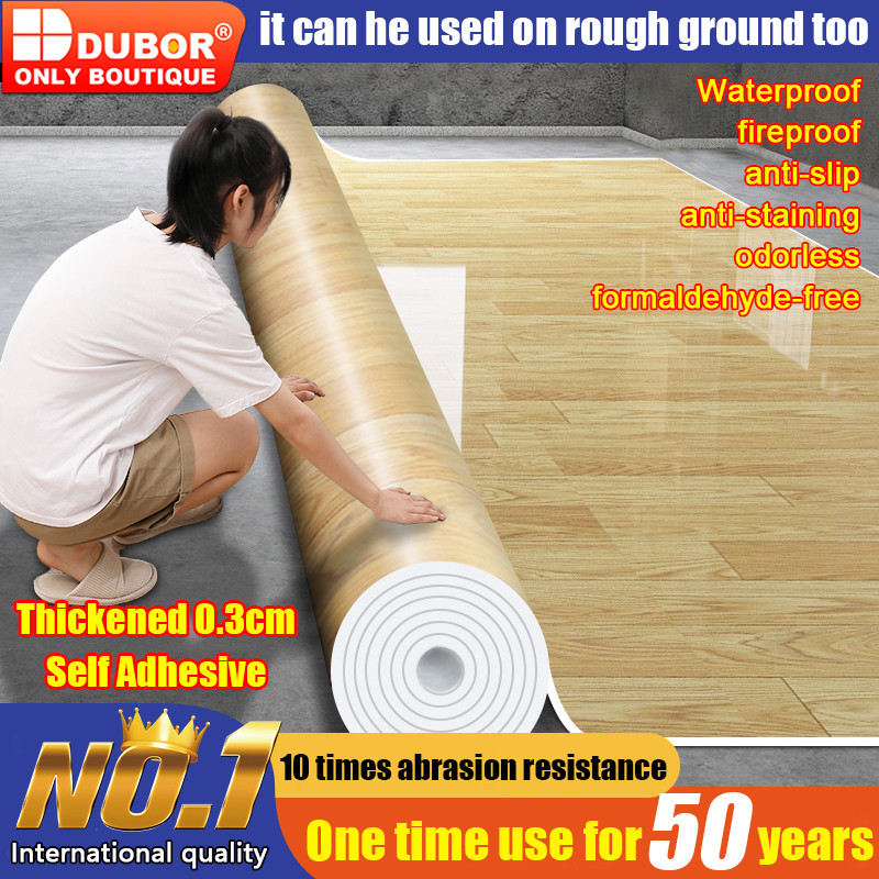 DUBOR 3D Self Adhesive linoleum floor yard makapal 1 roll waterproof