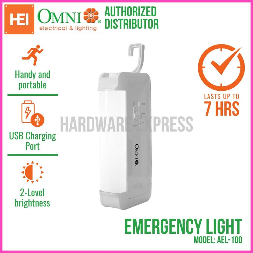 OMNI=e'AEL-100:UQ,LED$Id)Rechargeable)s}Emergency)Em>Light | Shopee ...