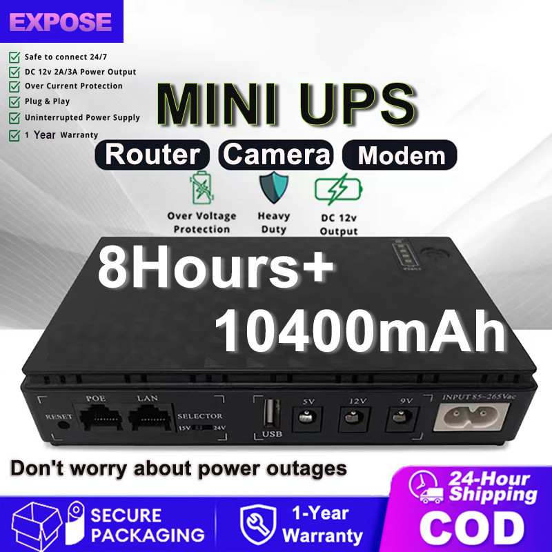 Expose CCTV UPS Power Supply For Wifi Router Modem Power Bank Backup
