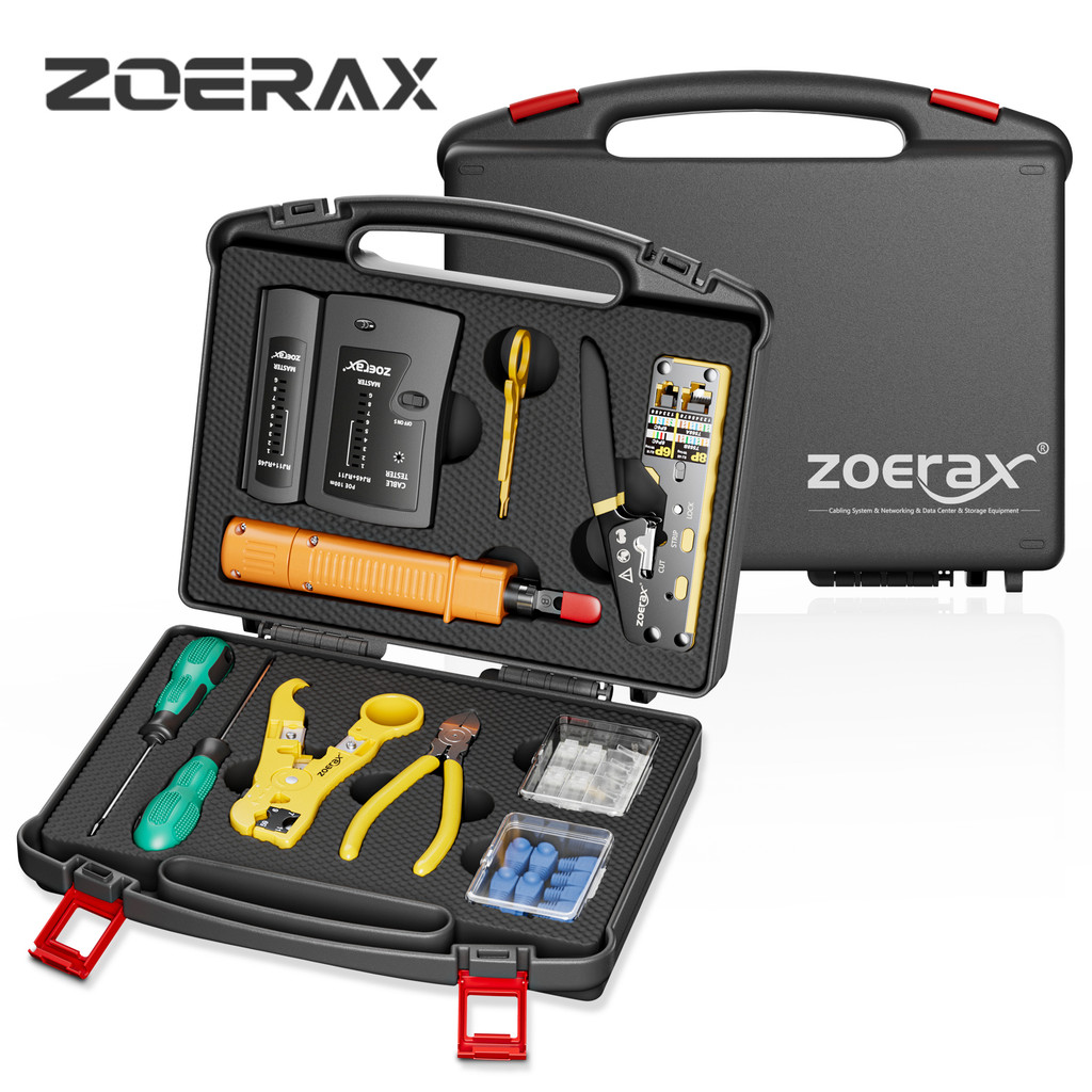 Network Tool Kit, ZoeRax RJ45 Crimp Tool kit Pass Through Crimper RJ45 ...