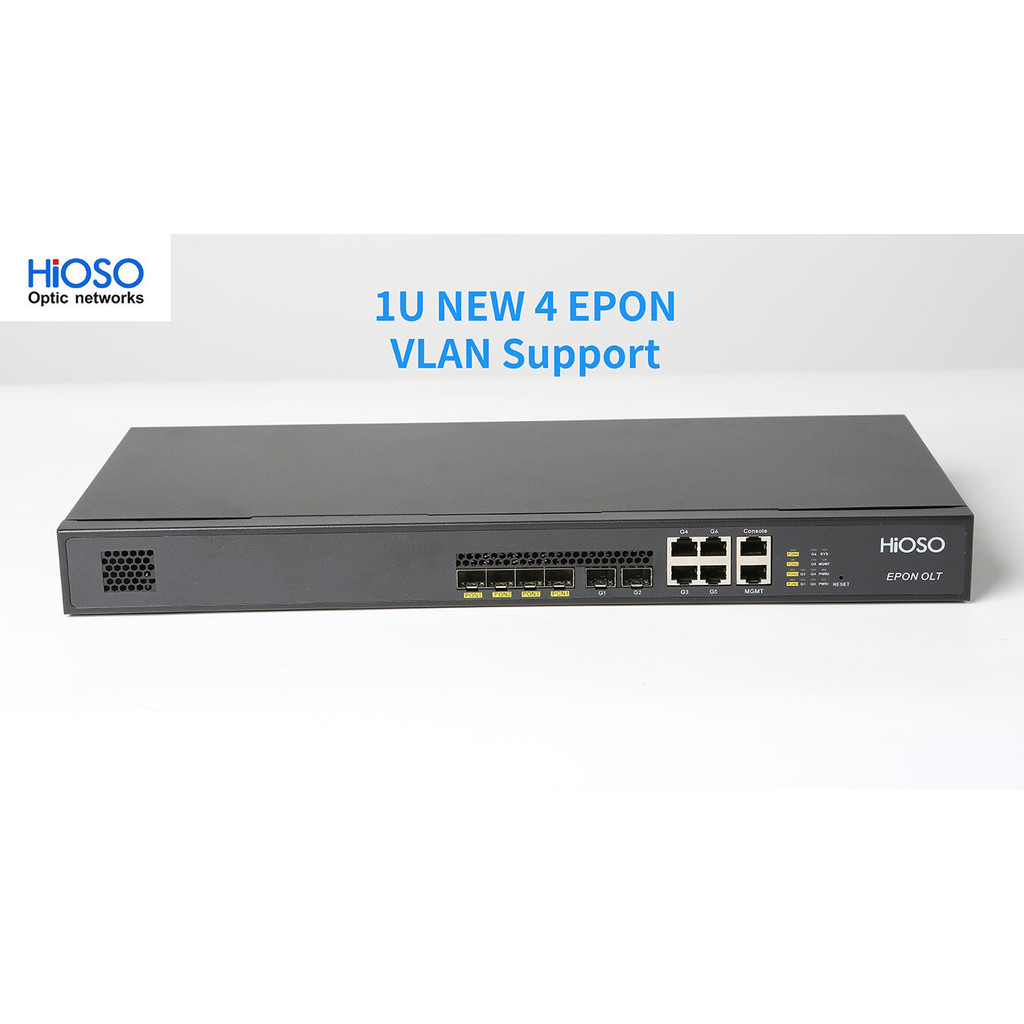 HIOSO HA7304V 1U Rack 4PON EPON OLT VLAN FTTH ISP HOME USE ECONOMICAL ...