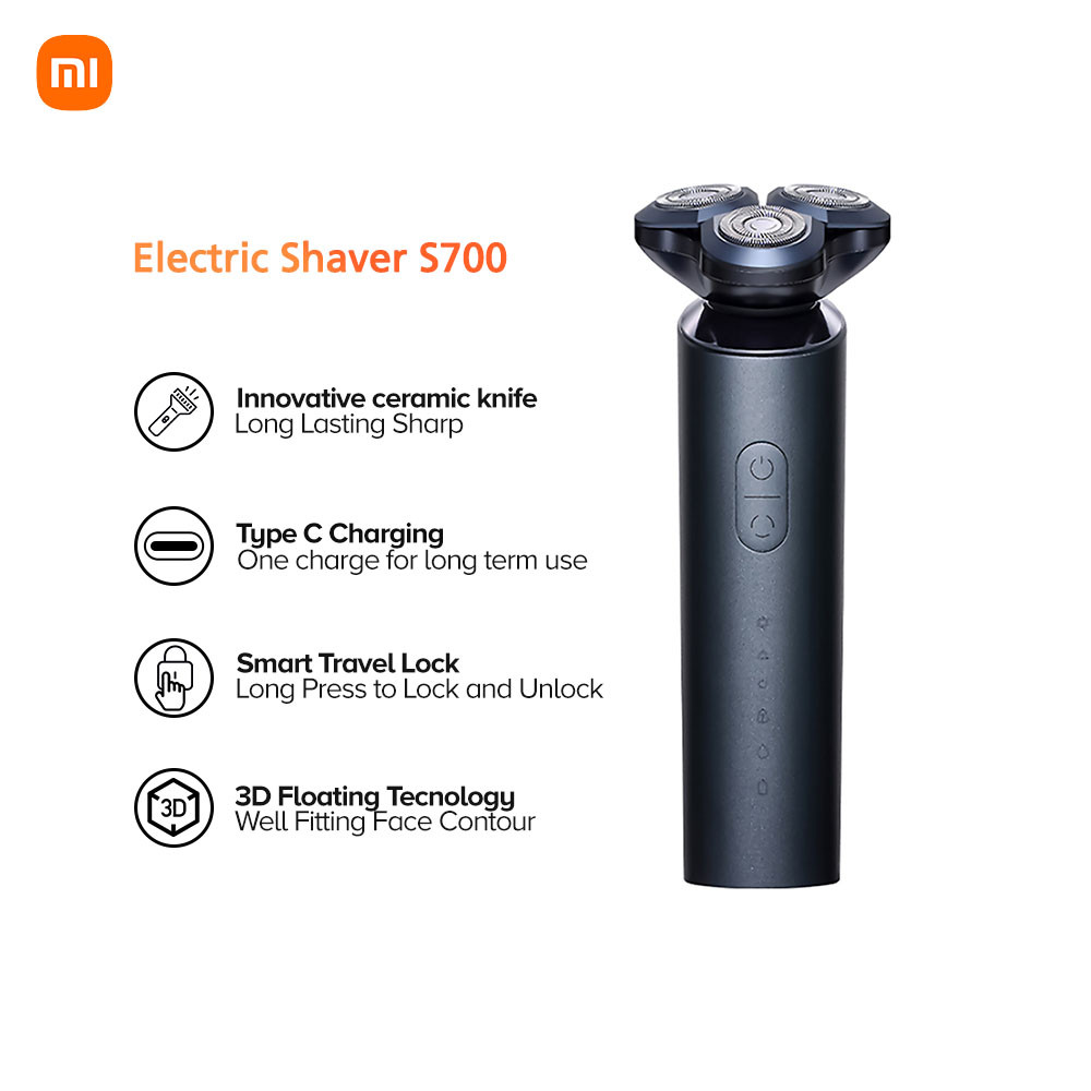Xiaomi Mijia S700 Electric Shaver Rechargeable IPX7 Waterproof Ceramic ...