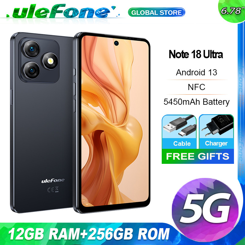 ☆Ulefone Note 18 Ultra,12GB RAM(6+6) 256GB ROM,5G Dimensity 720,NFC ...
