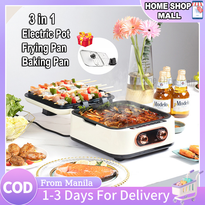 Multi-Function Electric Cooker Electric Pot Frying Pan Baking Pan Non ...