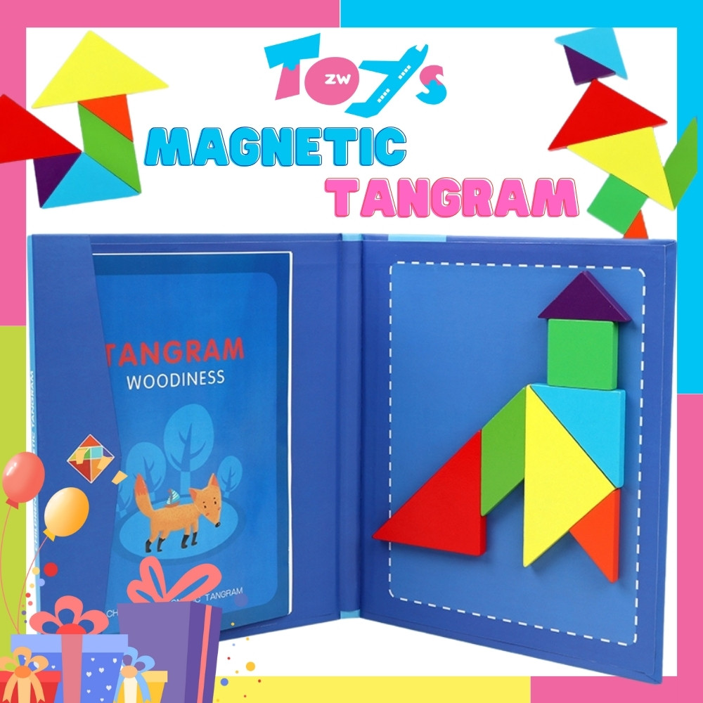 Gift Set Tangram Jigsaw 3D Magnetic Puzzle Geometric Shapes Hand ...