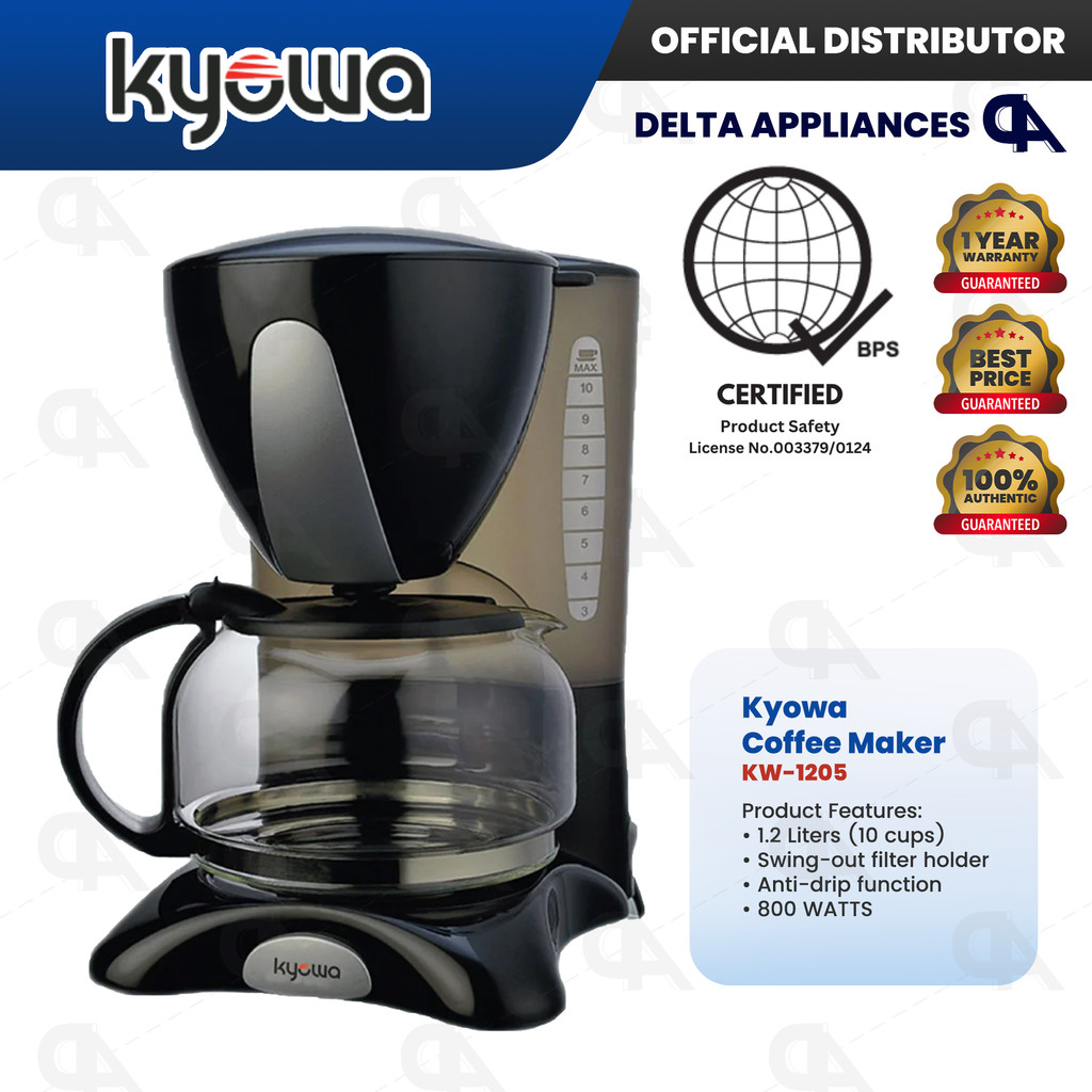 Kyowa Coffee Maker 10 Cups Glass Carafe Original w 1 Year Warranty KW 1205 Shopee Philippines