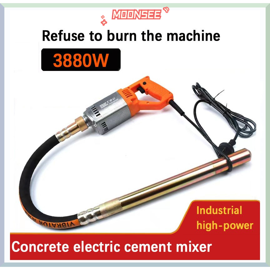 3880W Concrete Vibrator Electric Cement Soil Mixer 3/4 HP Heavy Duty