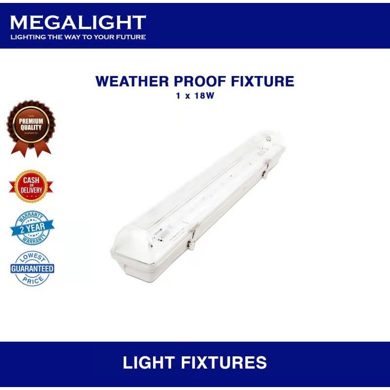 Megalight LED 1x 18w Ceiling Housing Weatherproof Fixture Tube Lights ...