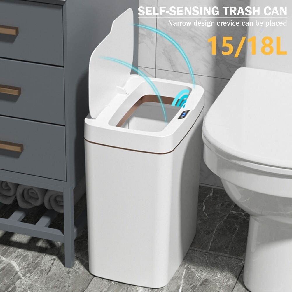 15/18L Smart Sensor Trash Can Garbage Bucket Waterproof Narrow Seam