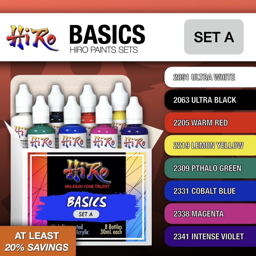 Basic/Cp,Set`nF;(Set&A`HN&and/or;wc`Set&B)`Fy&PP`Paints (8x30mL ...