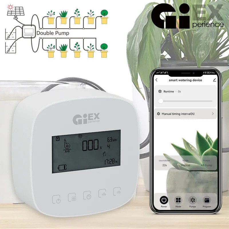 WIFI Double Pump Drip Irrigation System Garden Automatic Watering ...