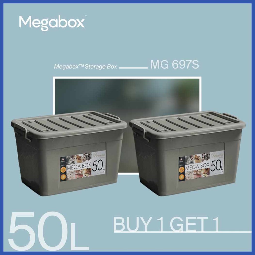 Megabox.H;MG@J+697s kc+ID+Ok+O+N+J+50L Storage Box (BUY 1 GET 1 ...