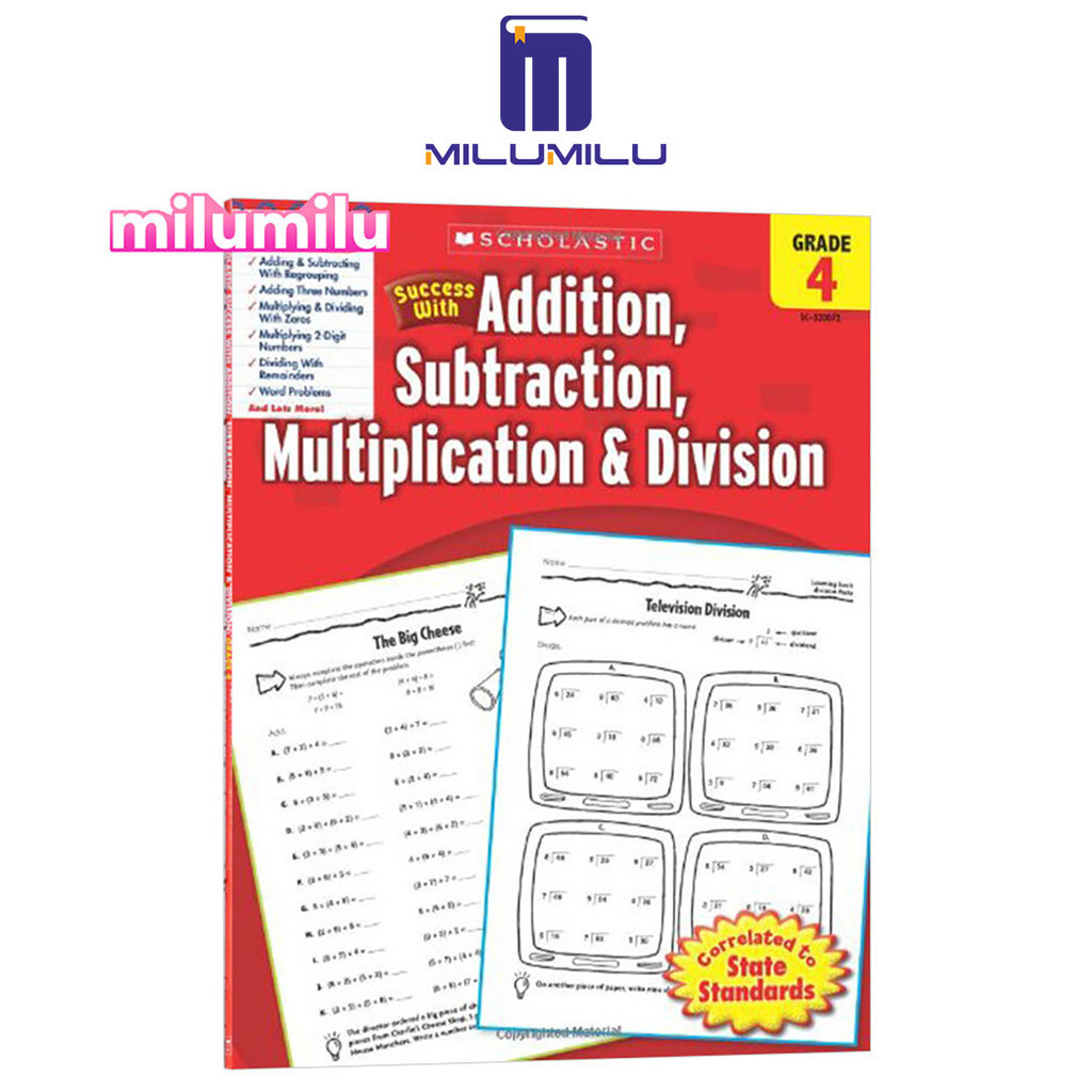 Milumilu Scholastic Success with Addition Subtraction Original English ...