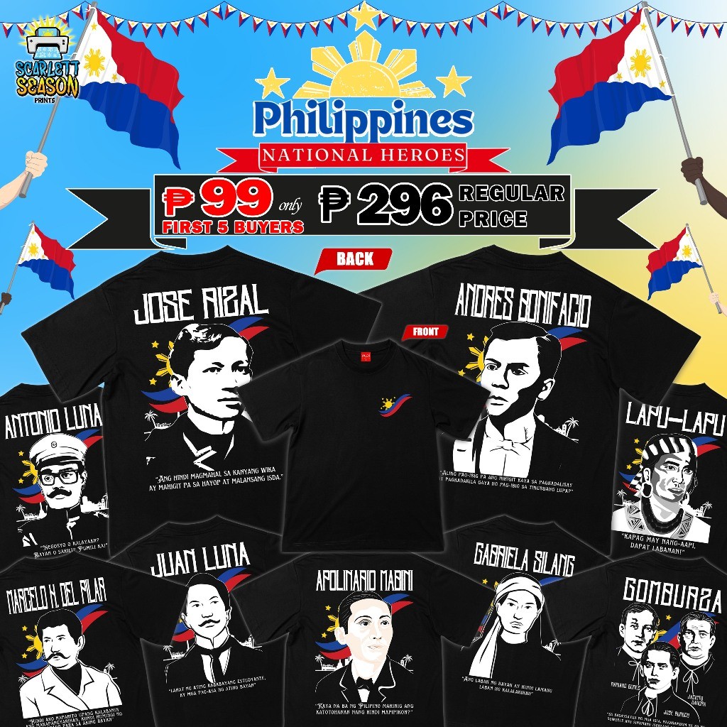 Philippine National Hero TShirt Collection (Pambansang Bayani - Rizal ...