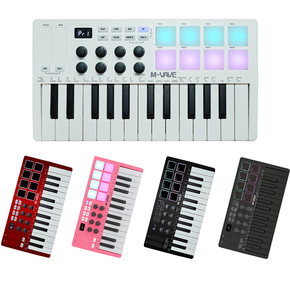 ★SMK 25 MIDI Keyboard Controller With 8 RGB Drum Pads Control Console ...
