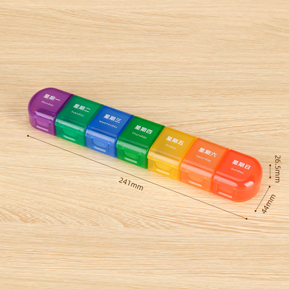 7-compartment Pill Box Color medicine Box Portable Sub-Box Storage Box ...
