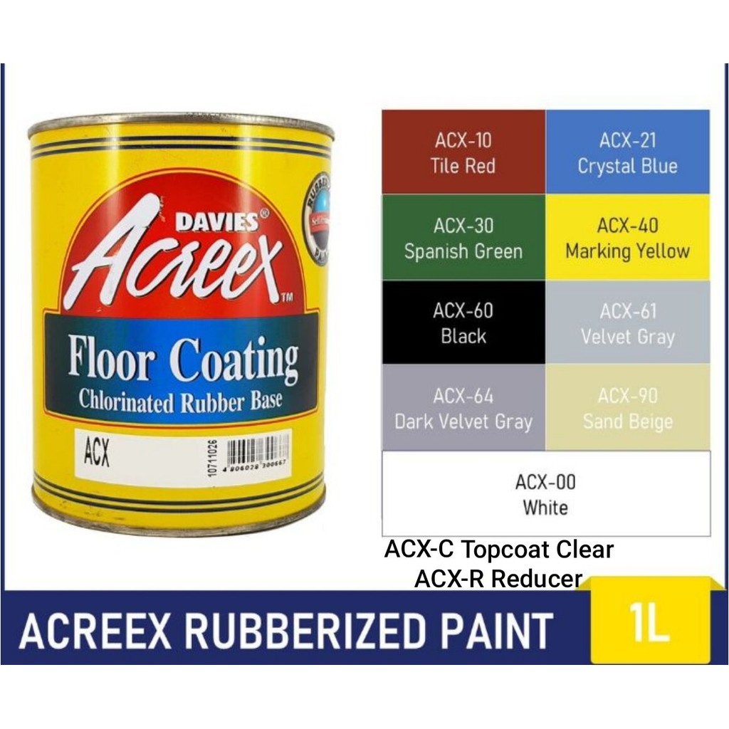 DAVIES ACREEX RUBBERIZED FLOOR COATING CHLORINATED RUBBER BASE, TOPCOAT ...