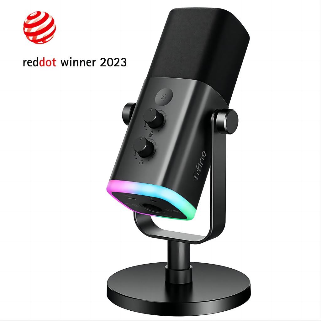 FIFINE Ampligame AM8 USB/XLR Dynamic Microphone for Podcast Recording