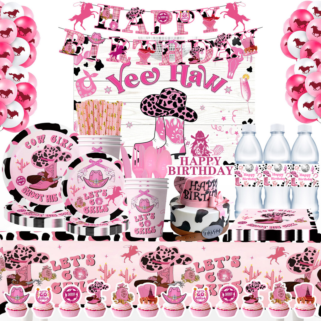 Cowgirl Birthday Party Decorations Retro Horse Rodeo Pink Party ...