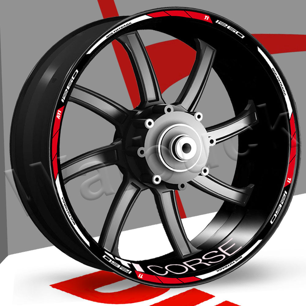 Motorcycle wheel Sticker Reflective 17 Inch Rim Stripe Decal ...