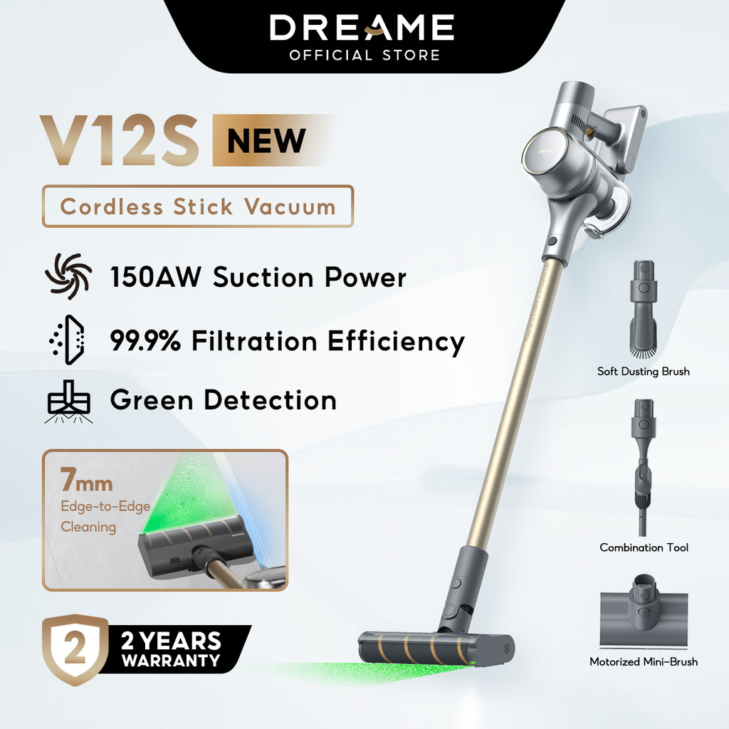 Dreame V12S Cordless Stick Vacuum 65mins battery 99.9% Filtration ...