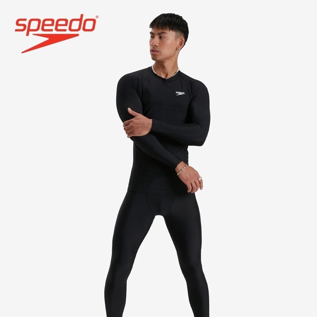 Speedo Men s Swimwear Essential Long Sleeve Rash Top Black 8 132093503 Shopee Philippines