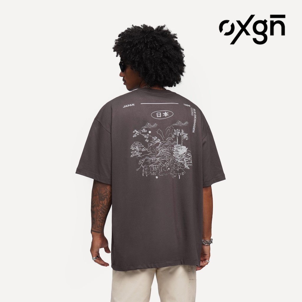 OXGN Japan Okishigen Graphic Oversized T-Shirt For Men (Dark Gray ...