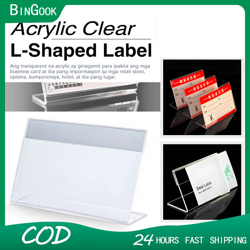 【Fast Delivery】Acrylic Clear Sign Label Display Holder Price Card Tag ...