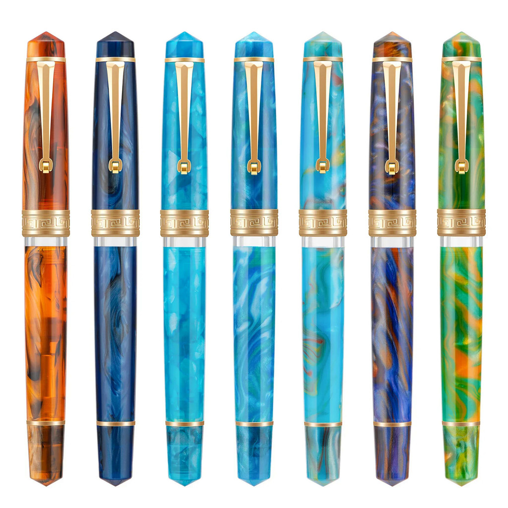 Asvine P20 Piston Filling Fountain Pen Acrylic Beautiful Patterns EF/F