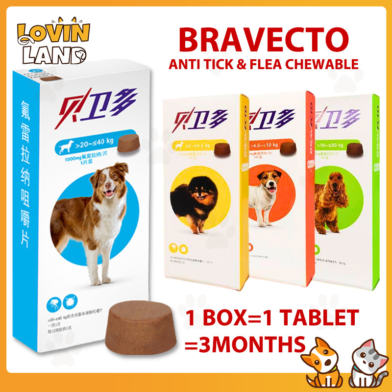Bravecto Chewable Tablet Anti Tick and Flea Treatment for Dogs