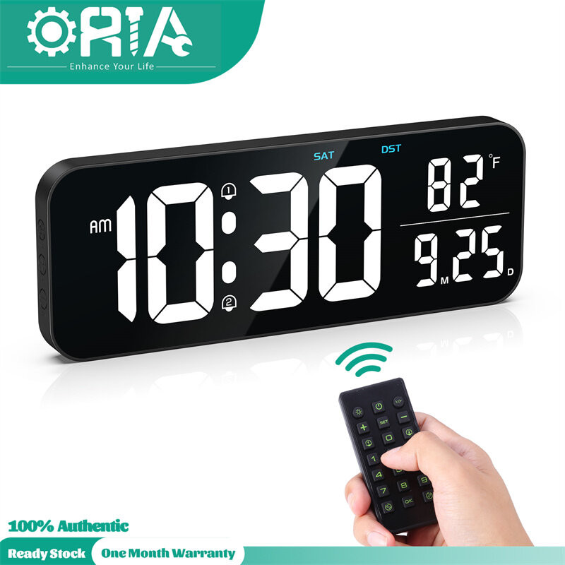 ORIA Digital Wall Clock 15" Large Display with Remote Control