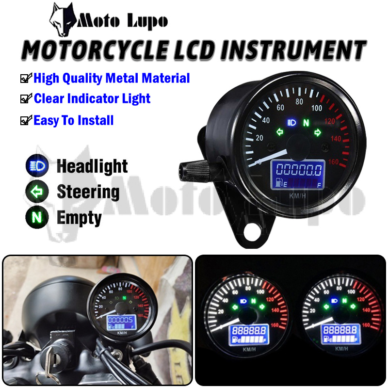 Speedometer Digital LCD Odometer Gauge Multi-function Speedometer Fuel ...