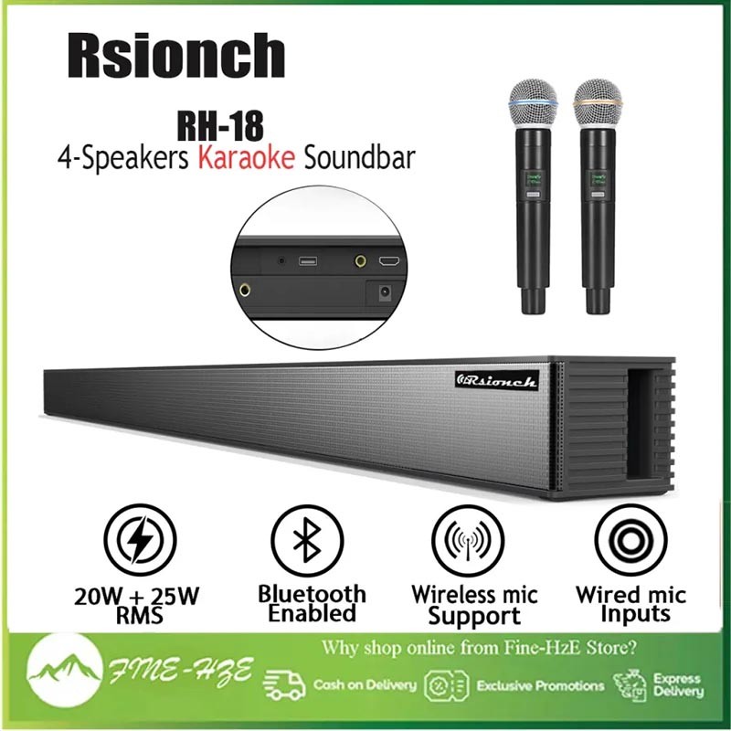 Karaoke TV Sound Bar Speaker Bluetooth Speakers Super Bass big with Mic