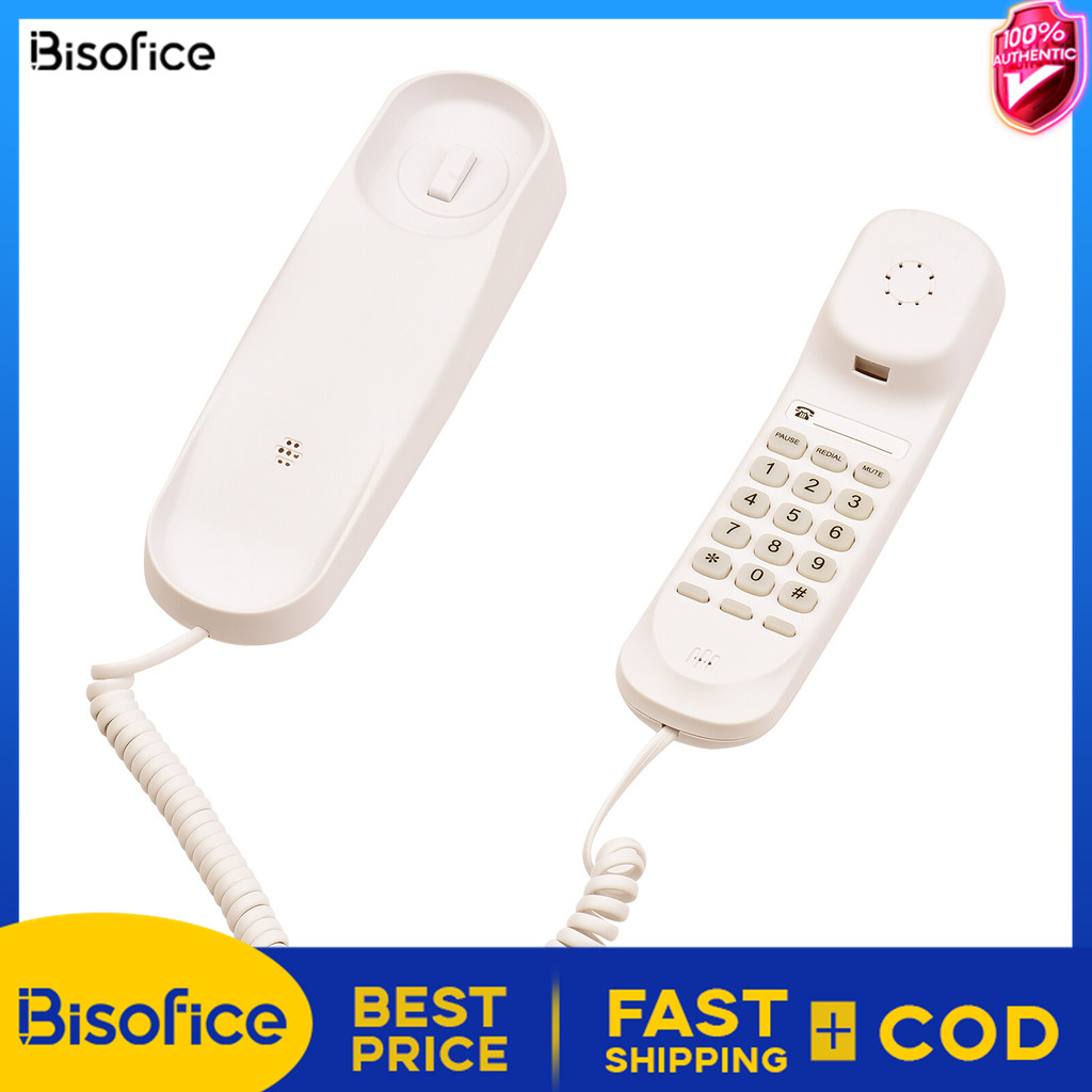 Bisofice Mini Desktop Corded Landline Phone Fixed Telephone Wall