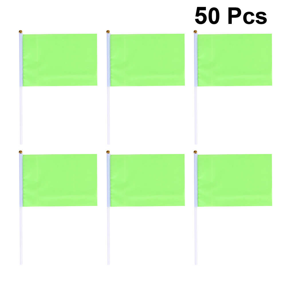 50pcs Handheld Square Flags Solid Color Mini Flag Party Supplies Party ...