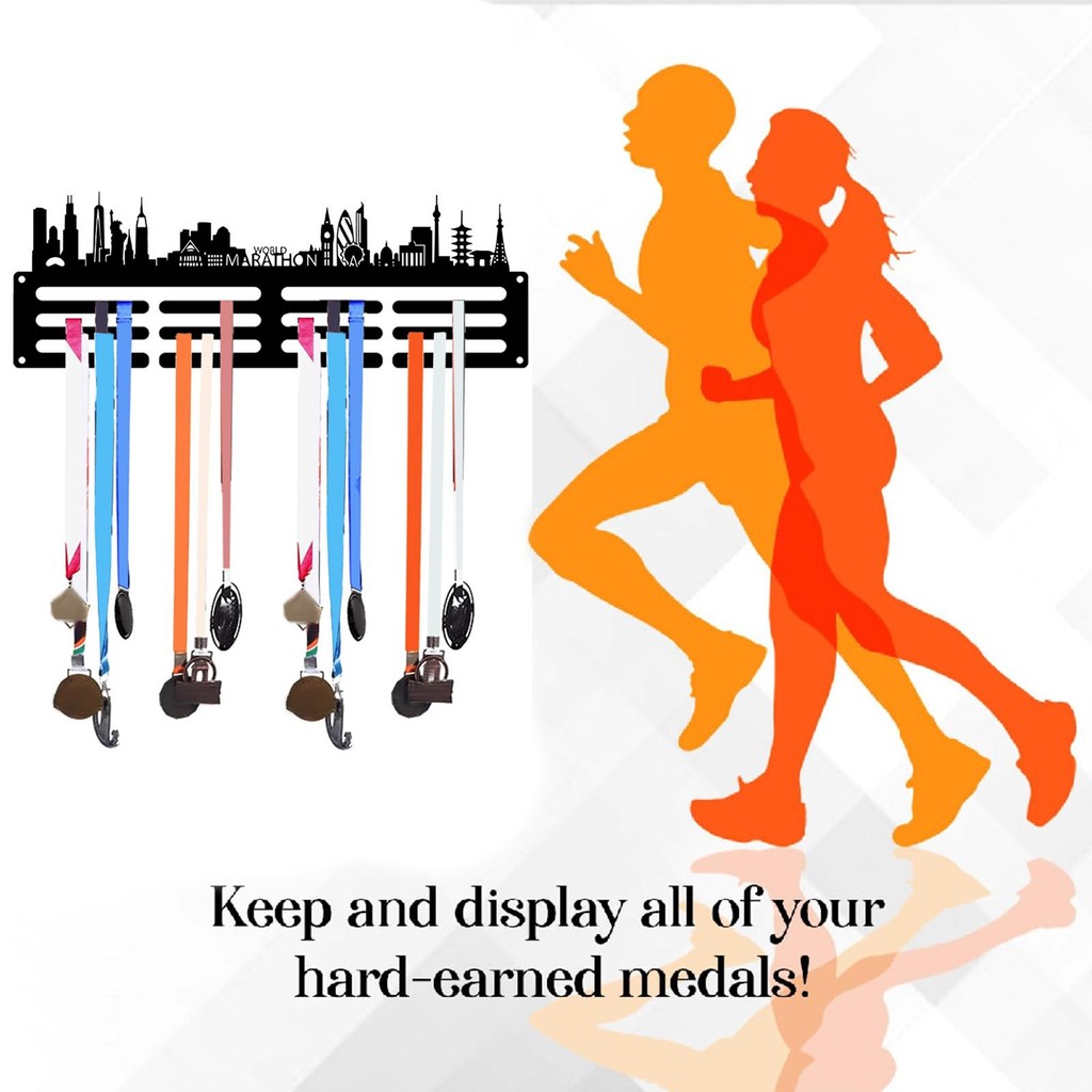 Medal Display Shelf Award Ribbon Organizer Running Iron Sports Award ...